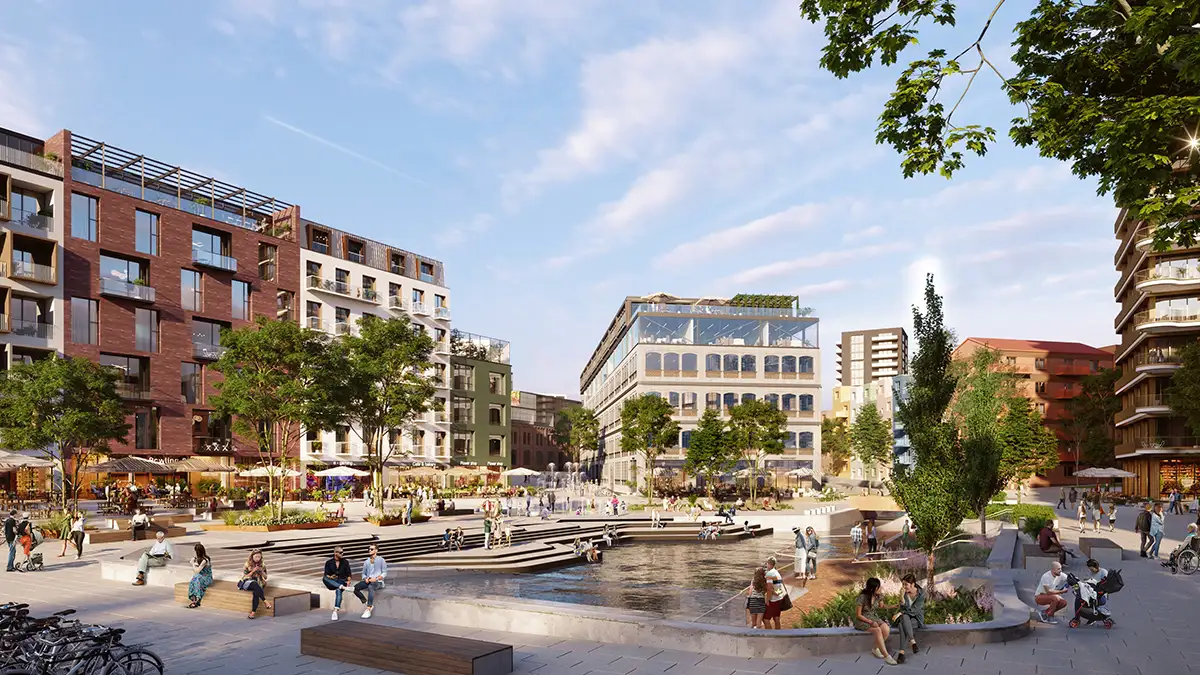 Visionsbild på Vattentorget i Forsåker