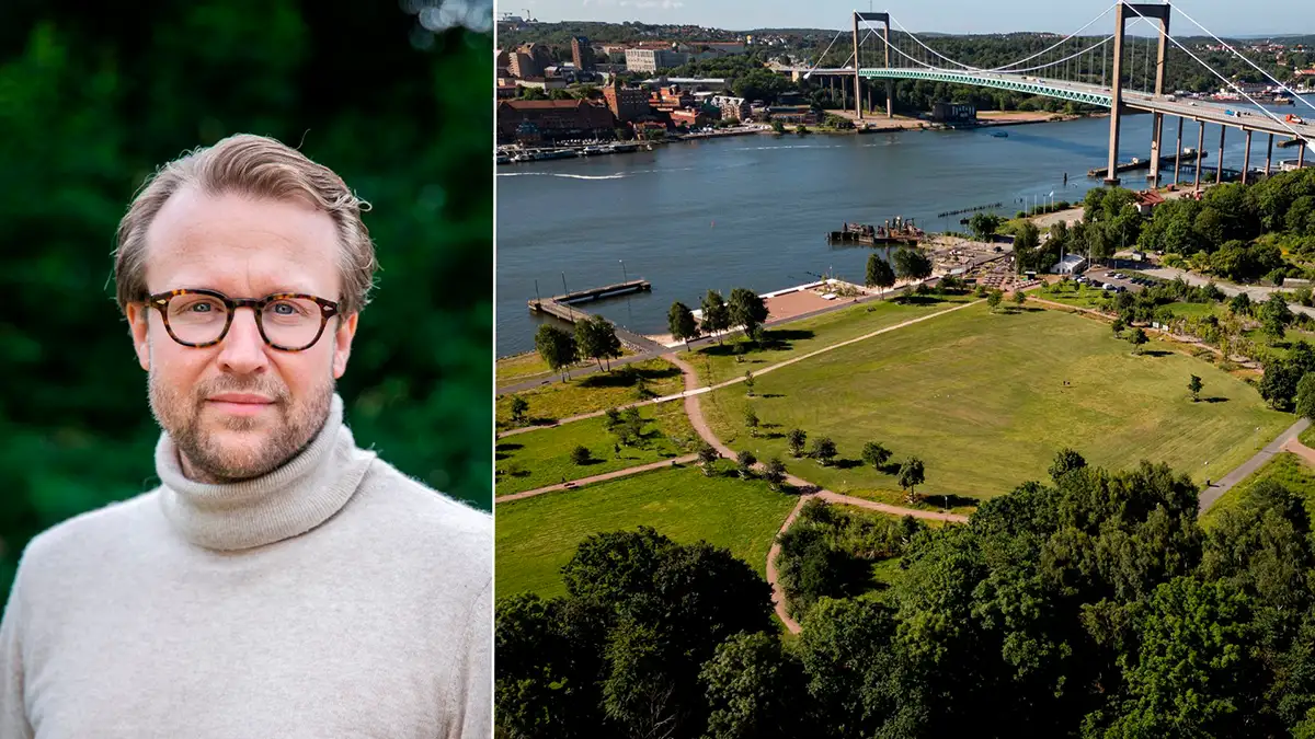 Stadsträdgårdsmästare Johan Rehngren och Färjenäsparken
