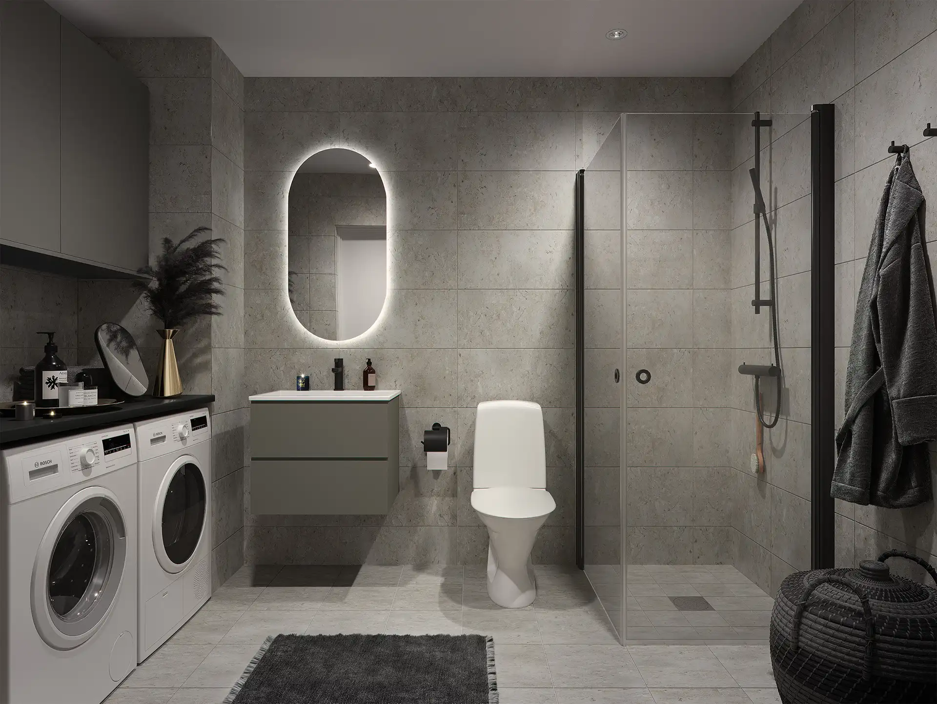 Badrum i inredningsstil Åska