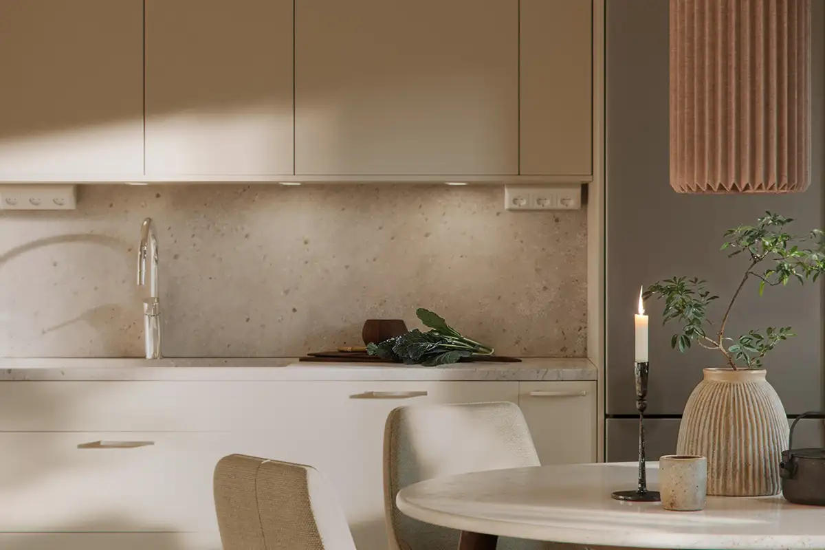 Köksdetalj i inredningsval Gryning