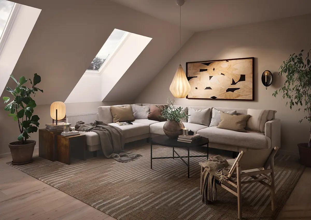 Vardagsrum i takvåning, Kållelyckan