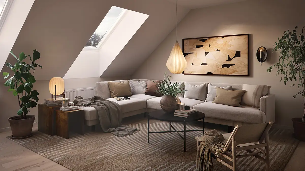 Vardagsrum i takvåning, Kållelyckan