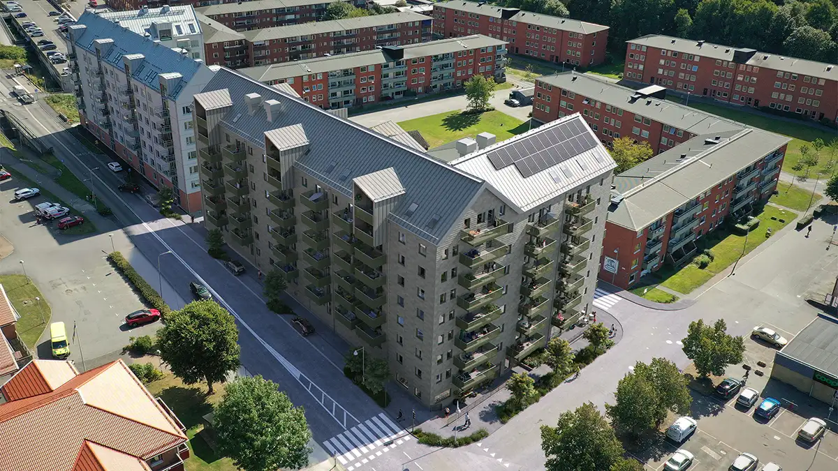 Brf Kållelyckan sett från nordväst