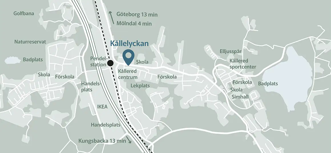 Karta över Kållered