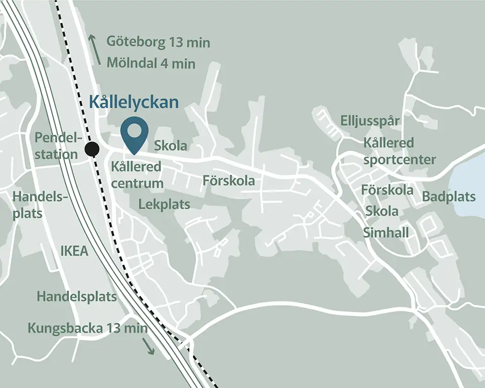 Karta över Kållered